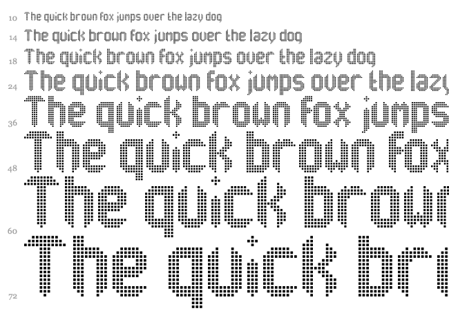 Another X Display TFB font waterfall